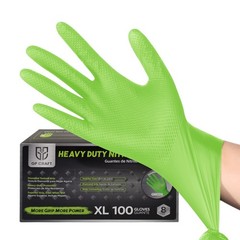 GP Craft Green Nitrile Gloves Disposable Latex-Free (100/count) 8 Mil Thick