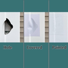 Vinyl Siding Repair Kit 12Pcs 6.3X4.75Inch Self-Adhesive Vinyl Siding Patch PVC