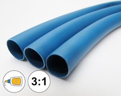 (1 FOOT) 1/4″ Blue Heat Shrink Tube 3:1 Dual Wall Adhesive Glue Marine 6.4mm ID