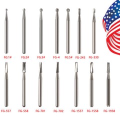 USA Dental Carbide Burs FG Round 19mm/Surgical Burs 25mm 40 Types For High Speed