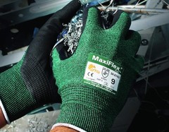 34-8743/L Maxiflex Cut, Green Engineered Yarn Shell, Blk Nitrile Microfoam Gr…