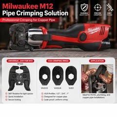 Rotating Press Jaw Ring Set For Milwaukee M12 US Standard Fittings 1/2”—1”