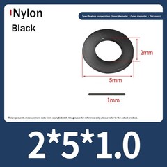 Black Nylon Plastic Flat Washers Penny Washers Metric M2 M3 M4 M5 M6 M8 M10-M20