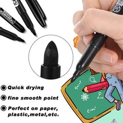 Thenshop 100 Pack Permanent Markers Bulk Black 1 Count (Pack of 100), black