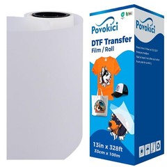 13in DTF Transfer Film Pet Film Roll 13in x 328ft Double Sided Warm Peel
