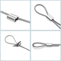 340Pcs Stainless Steel Wire Rope Cable Thimbles Aluminum Crimping Loop M2-M5 Kit