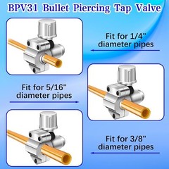 4x BPV31 Bullet Piercing Valve For A/C Refrigeration Lines 5/16 3/8 1/4 In NEW
