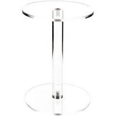 Plymor Clear Acrylic Round Barbell Pedestal Display Riser, 8″ H x 6″ D