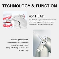 Dental 1:4.2 Increasing Handpiece 45 Degree Fiber Optic Electric Contra Angle de