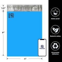 100 6×9 Poly Mailers Envelopes Self Sealing Shipping Mailers Blue POLYSELLS