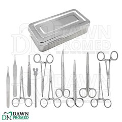 13 Pcs Basic Minor Surgery Set With Stainless Box Surgical Instruments German Gr