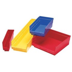 Akro-Mils 30138Yello 20 Lb Shelf Storage Bin, Plastic, 6 5/8 In W, 4 In H, 17