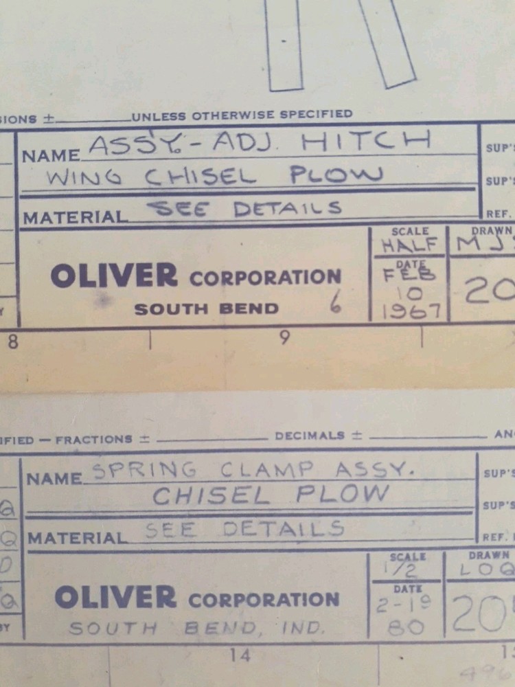 Set of 2 Oliver Corp. Factory Blueprints (1967 & 1980) – South Bend, IN Plant