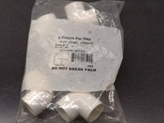 LASCO 1″ Sch 40 PVC 90 Elbow. Slip to Slip (BUNDLE OF 25) 5 BAGS OF 5 PER BAG.