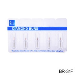 0.99 5Pcs Dental Diamond Burs for High Speed Handpiece FG1.60mm Polishing Burs