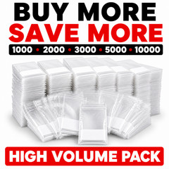 4×6 Clear Zip Poly Bags 2 Mil Reclosable White Block Bulk 1000 2000 3000 10000