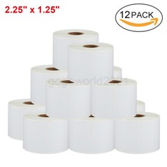 12 Rolls 2.25″ x 1.25″ 1000 Direct Thermal Barcode Labels For Zebra LP2824 2844