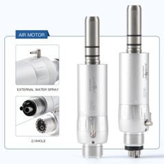 Dental Low Speed Straight Handpiece Kit Latch Contra Angle Air Motor 2/4 Holes