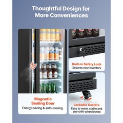 Uimoso Commercial Upright Beverage Cooler with 6.9 Cu.Ft Capacity