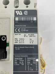 Eaton HMCP050K2C 50A 3P 600V Circuit Breaker w/Eaton 1490D71G11 24V Shunt Trip