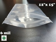 50 12″ x 15″ Extra Heavy Duty 6 Mil Zip Seal Lock Top Plastic Bags Resealable