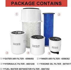 Filter Kit for Bobcat Skid Steer Loaders 751, 753, 763, S130-S205