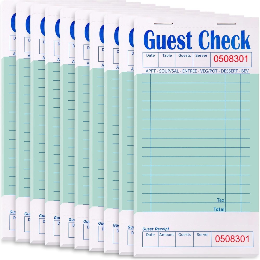 Guest Check Books Guest Checks for Servers, Server Note Pads, Waitress booklets