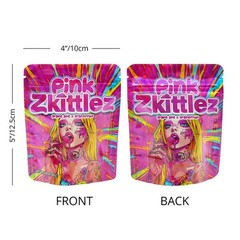 100pcs Cartoon Candy Holographic Mylar Bags 3.5g Smell Proof Zipper Pouches