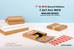 Wisaiboxl 7 Inch 45 RPM Record Mailers (NOT for 12″ LPs), 7.5 25 Pack, Brown