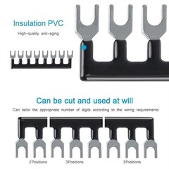 1 Set Dual Row 8-Position Screw Terminal Block Electrical Barrier Strip 600V 25A