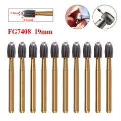10X Dental Tungsten Carbide Burs Trimming Finishing Egg Football Bur FG 7408