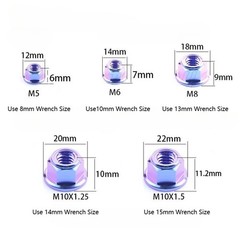 Titanium Nut M5 M6 M8 M10 M12 Flange Metal Lock Nut for Bike Motorcycle Car
