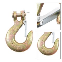 4 Pack 5/16″ G70 Chain Hook Clevis Slip Hook with Safety Latch 14000Lbs Capacity