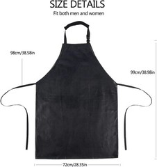 Homsolver Heavy Duty Vinyl Waterproof Apron for Unisex Adult, Ultra Black