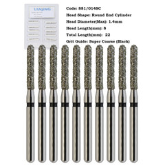 Dental Diamond Bur Round End Cylinder FG 881/012SC 014SC Super Coarse Grit Black