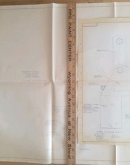 Set of 2 Oliver Corp. Factory Blueprints (1967 & 1980) – South Bend, IN Plant