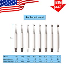 Dental Round Carbide Bur for Slow Speed Latch Type Handpiece RA 1# – 8# Burs