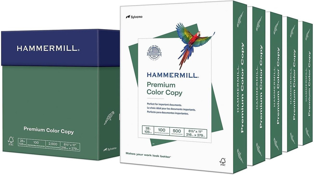 8.5-Inch X 11-Inch Premium Color Copy Paper, 28 Lbs., 100 Brightness, 2500 Sheet
