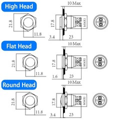 16mm Metal Push Button Switch Momentary 1NO Waterproof Car PC Power