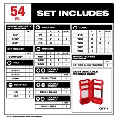 Milwaukee 48-32-4010 SHOCKWAVE Impact Duty Driver Bit Set – 54PC