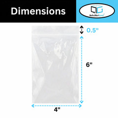 1000 Pcs 4″x6″ Zipper Bags Clear 2 Mil Reclosable Jewelry Poly Bags Top Zip Lock