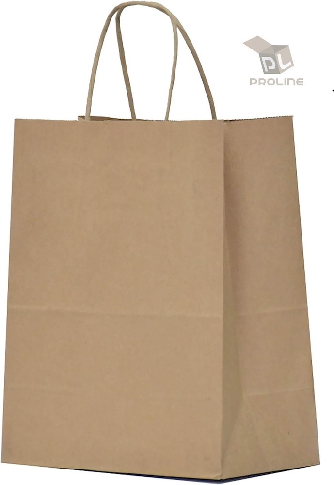 500 Paper Shopping Bags Natural Kraft 10″ x 5 x 13″ Retail Merchandise Handles