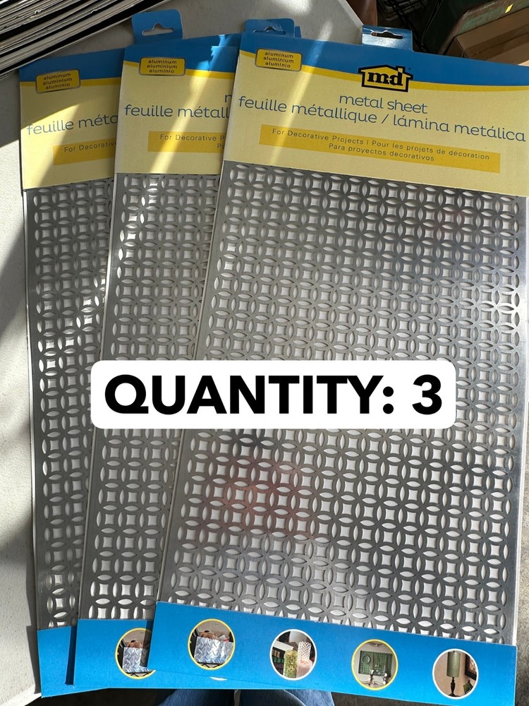 NOS 3-pack lot MD 12″ X 24″ Elliptical Craft perforated Metal decorative sheet
