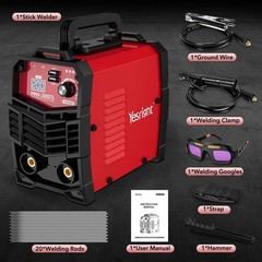 Mini Stick Welder 200A, 110V Portable IGBT Inverter with Auto-Darkening Goggles