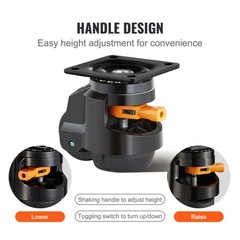 VEVOR Leveling Casters Adjustable Nylon Plate Mounted Caster 2200 lbs Set of 4