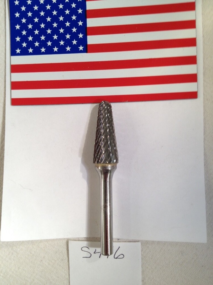 1 NEW FALCON / SGS 1/4″ SHANK CARBIDE BURR. SL-4. DOUBLE CUT. USA MADE (S446)