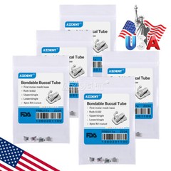 AZDENT Dental Orthodontic Bondable Buccal Tubes MBT/Roth 022 1st Molar Non-Conv