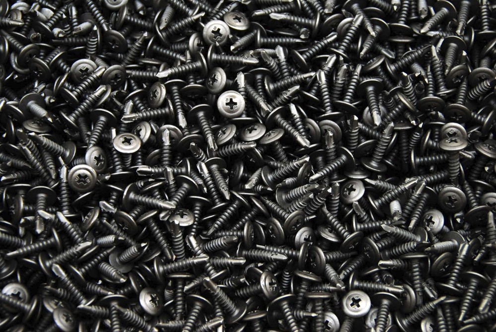 (1300) Plain Black Phillips Mod Truss Head #8 x 3/4 Self-Drilling Lath Tek Screw