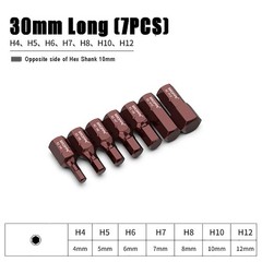 H4 H5 H6 H7 H8 H10 H12 Magnetic Impact Driver Bit 10mm Shank Hex Screwdriver Bit