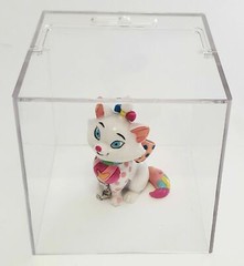 2 x Clear Plastic Cube Box 3.5″ Desk Organizer Pen Post-it Holder office display